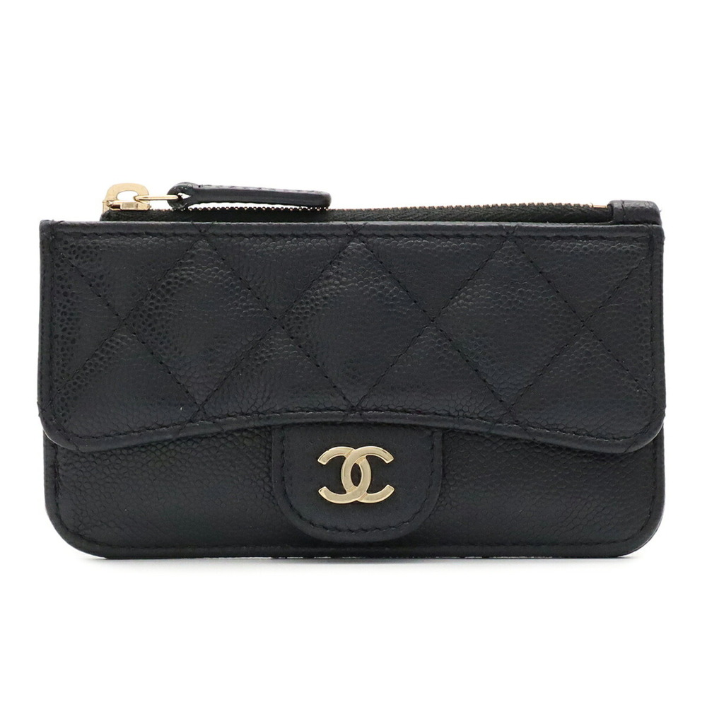 CHANEL Matelassé Coco Mark Business Card Holder/Card Case/Fragment Case/Walle...